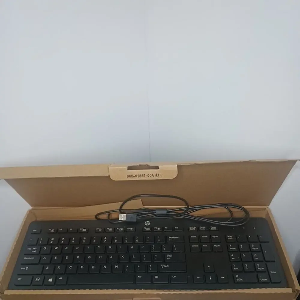 HP 803181-001 USB Slim Business Keyboard Black Wired QWERTY Windows Open Box